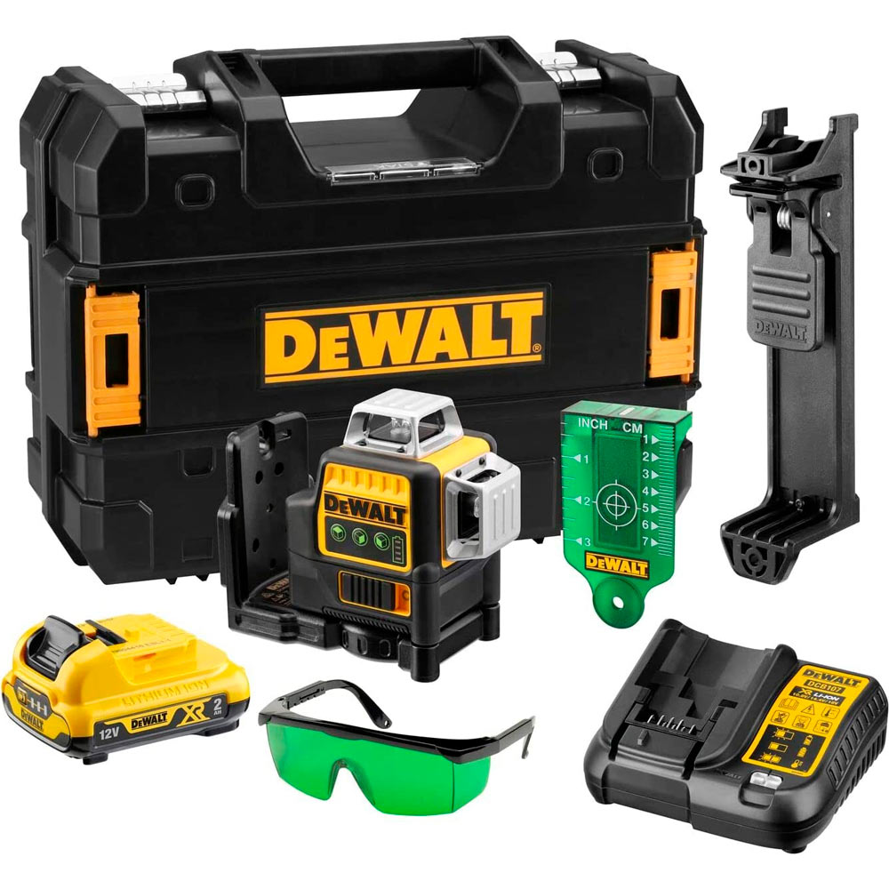 Nivel Laser Verde Dewalt DCE089D1G-QW 12V XR 1Bat x 2Ah 360° 12 Lineas 30m