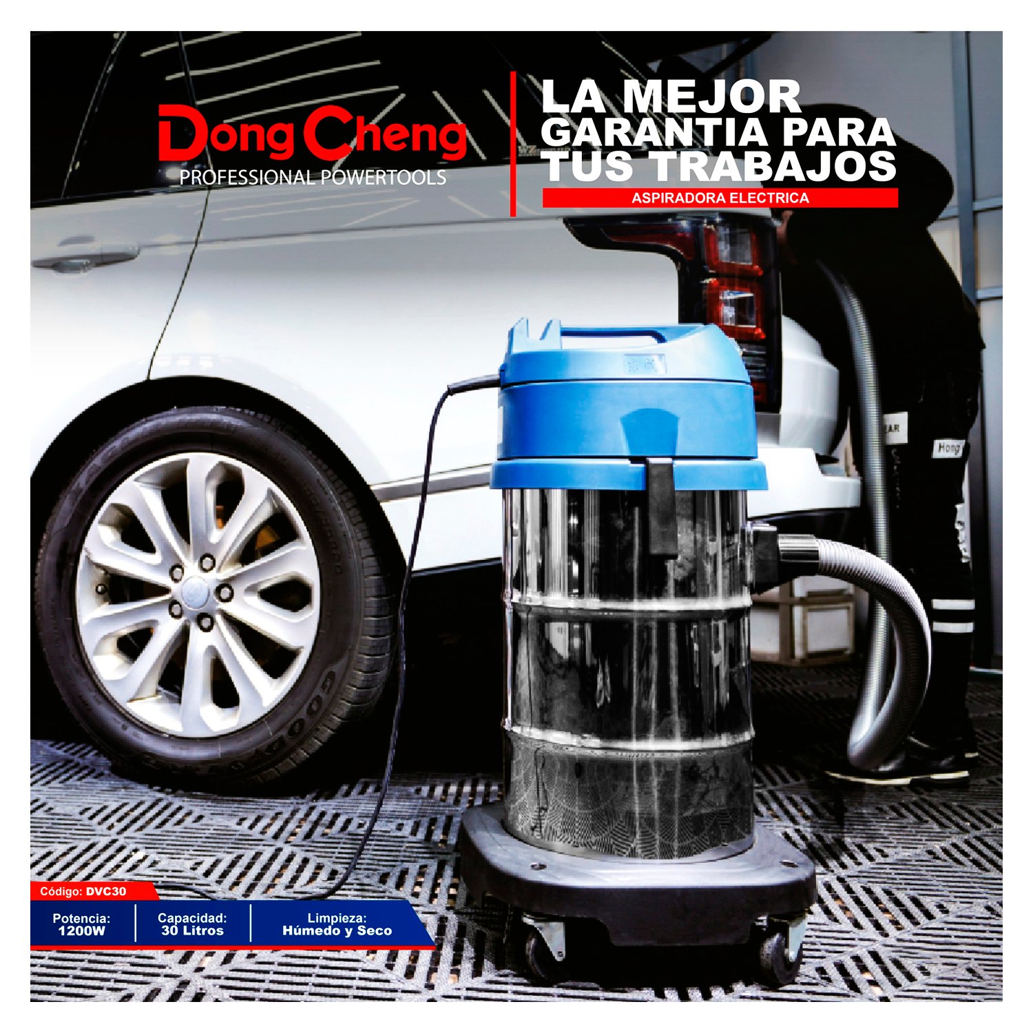Aspiradora Industrial de Polvo y Agua Dongcheng DVC30 1200W 30 Litros