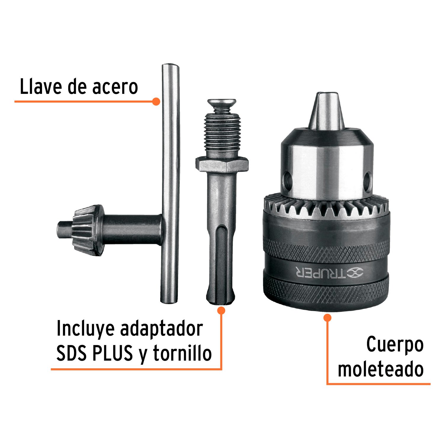 Mandril con Adaptador SDS-Plus Truper 102475 Mandril 1/2"