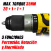 Taladro Atornillador Percutor 1/2 UYUSTOOLS UY-ITL03-202 35Nm 2Bat x 2Ah