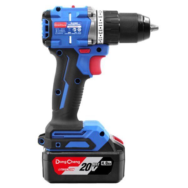 Taladro Atornillador Percutor Inalambrico 1/2" Dongcheng DCJZ2060iEM 20V 60Nm 2Bat x 4Ah Brushless