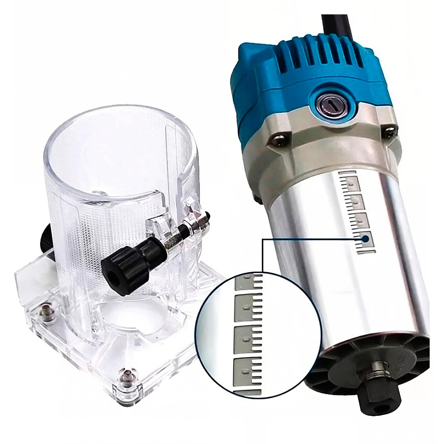 Ruteadora Fresadora Tupi de Mano 1/4" Dongcheng DMP04-6 550W + 12 Pzas - Imagen 3