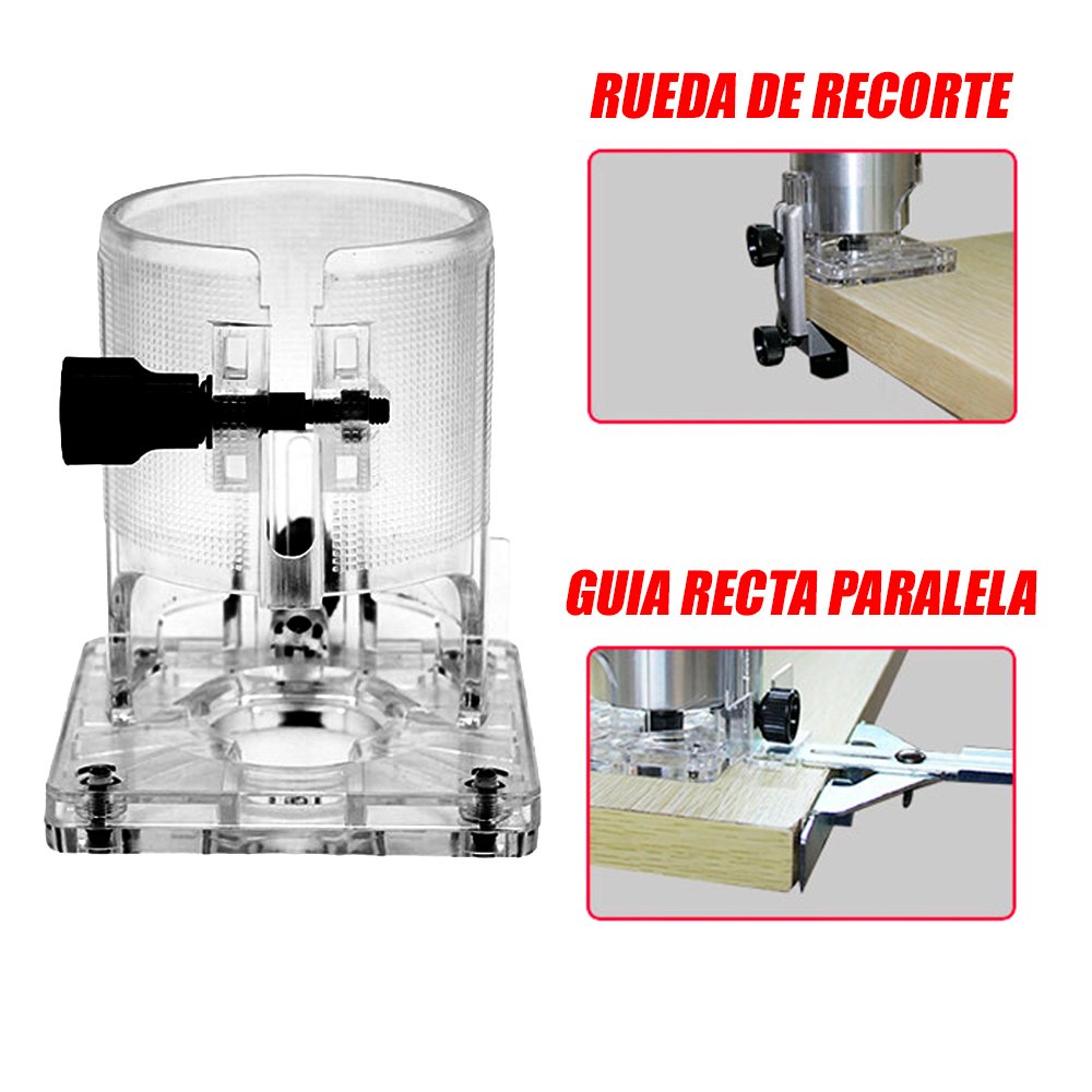 Ruteadora Fresadora Tupi de Mano 1/4" Dongcheng DMP04-6 550W + 12 Pzas - Imagen 4