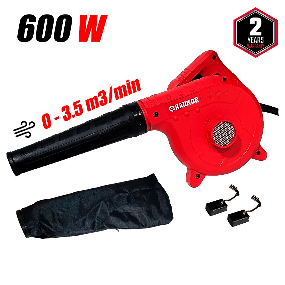 Sopladora Aspiradora Industrial Rankor RAB60001 600W 3.5m3 Velocidad Variable