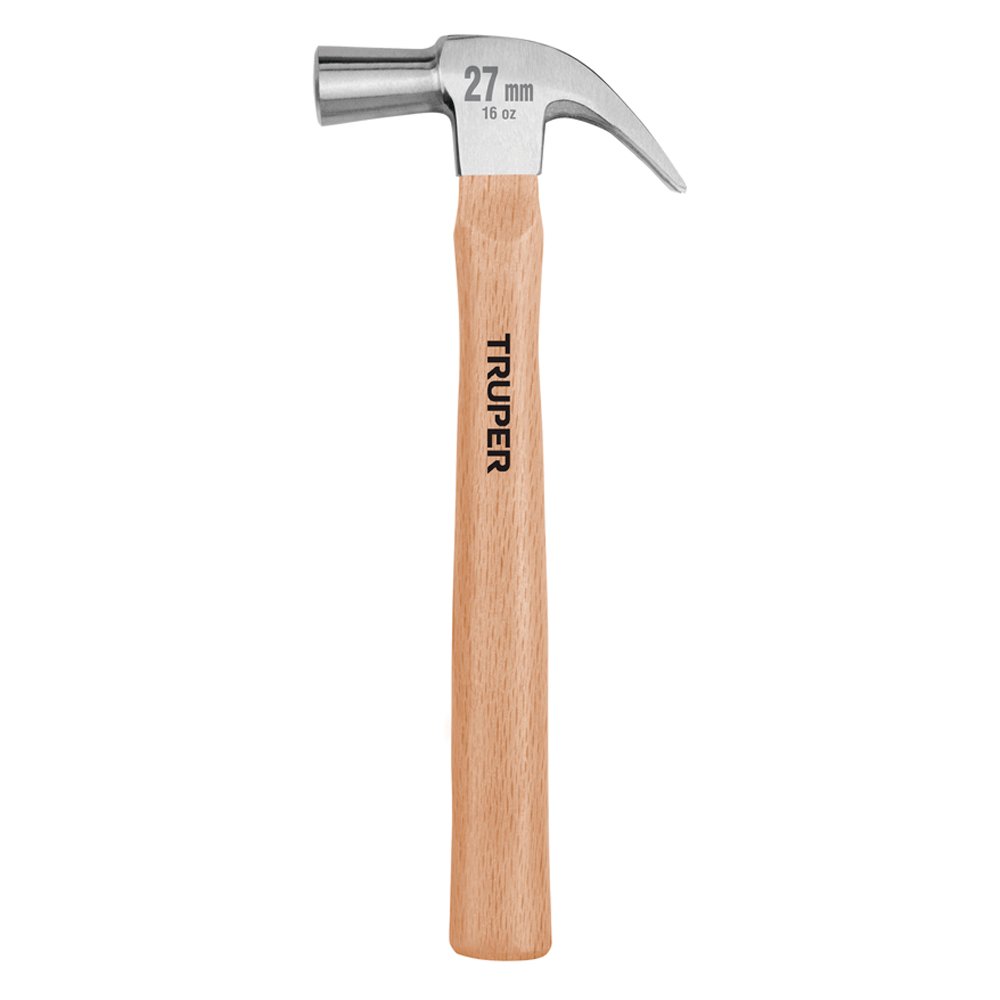 Martillo Cabeza Conica 27mm Truper 10560 Uña Curva, Mango Madera