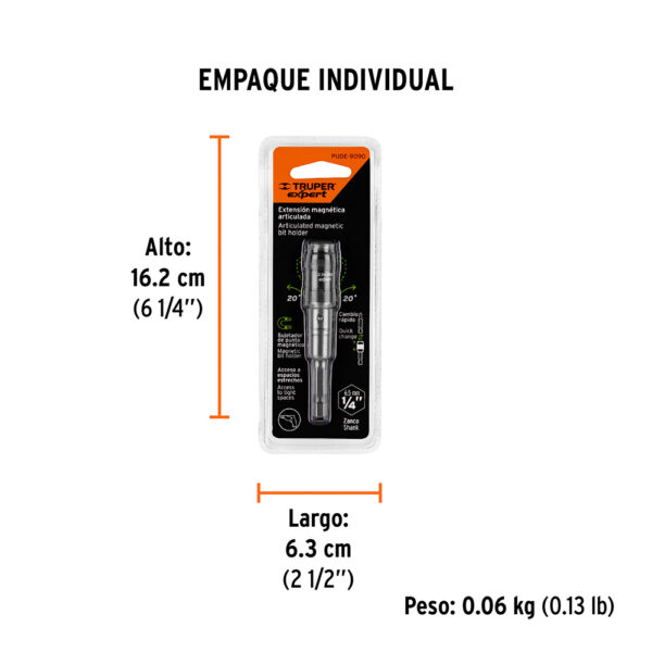 Extension Magnetica Articulada 90mm para Punteras Truper 11875