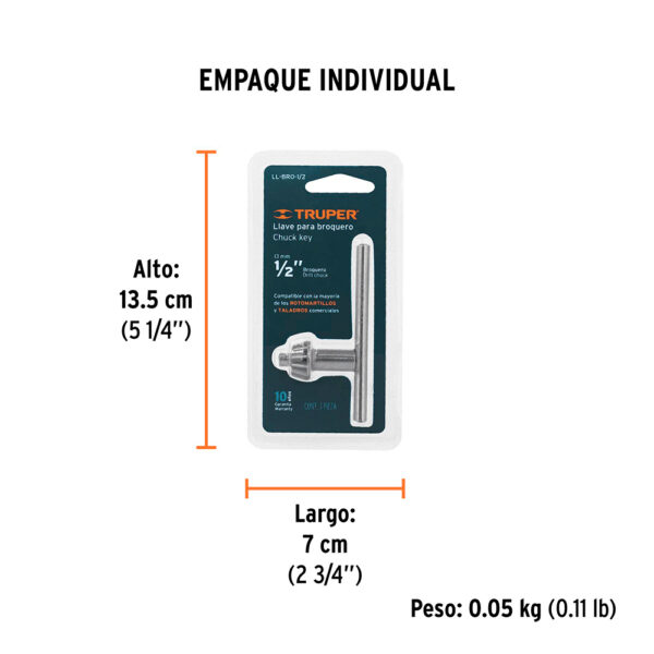 Llave para Chuck 1/2" Truper 16560