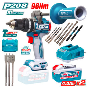 taladro-atornillador-percutor-industrial-1-2%e2%80%b3-total-tidli209686-20v-96nm-2bat-x-4ah-brushless-accesorios