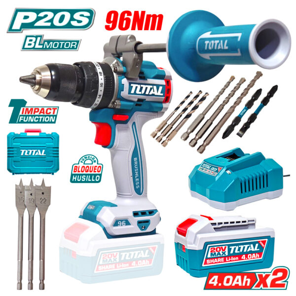 taladro atorillador percutor tideli2068