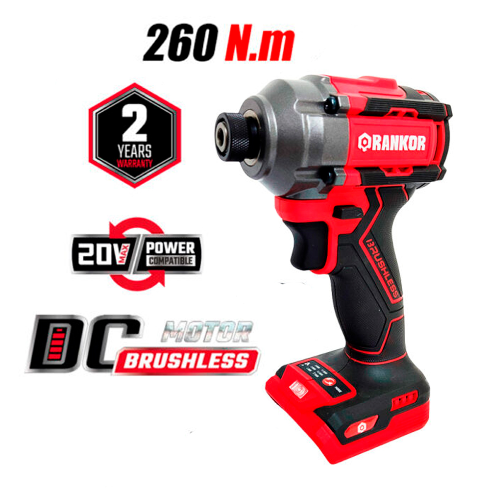 Cabezal Atornillador de Impacto 1/4″ Rankor RLIS20001 20V 260Nm Sin batería