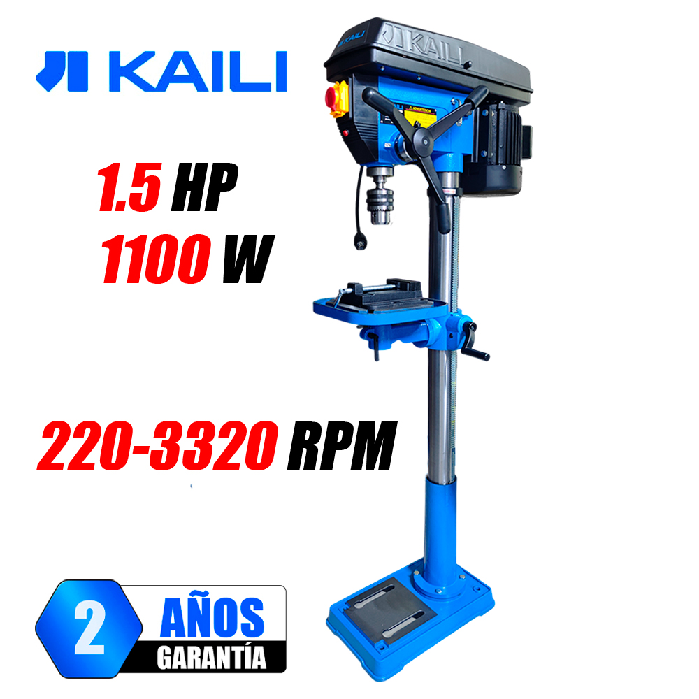 Taladro de Columna Perforadora Industrial Kaili KL838 20mm 1.5HP con Láser Guía y Luz LED