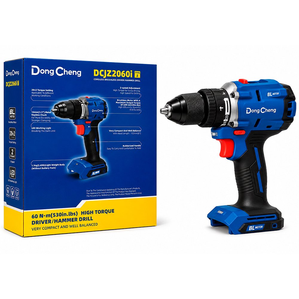Taladro Atornillador Percutor Inalámbrico 1/2" Dongcheng DCJZ2060I 20V - Imagen 2
