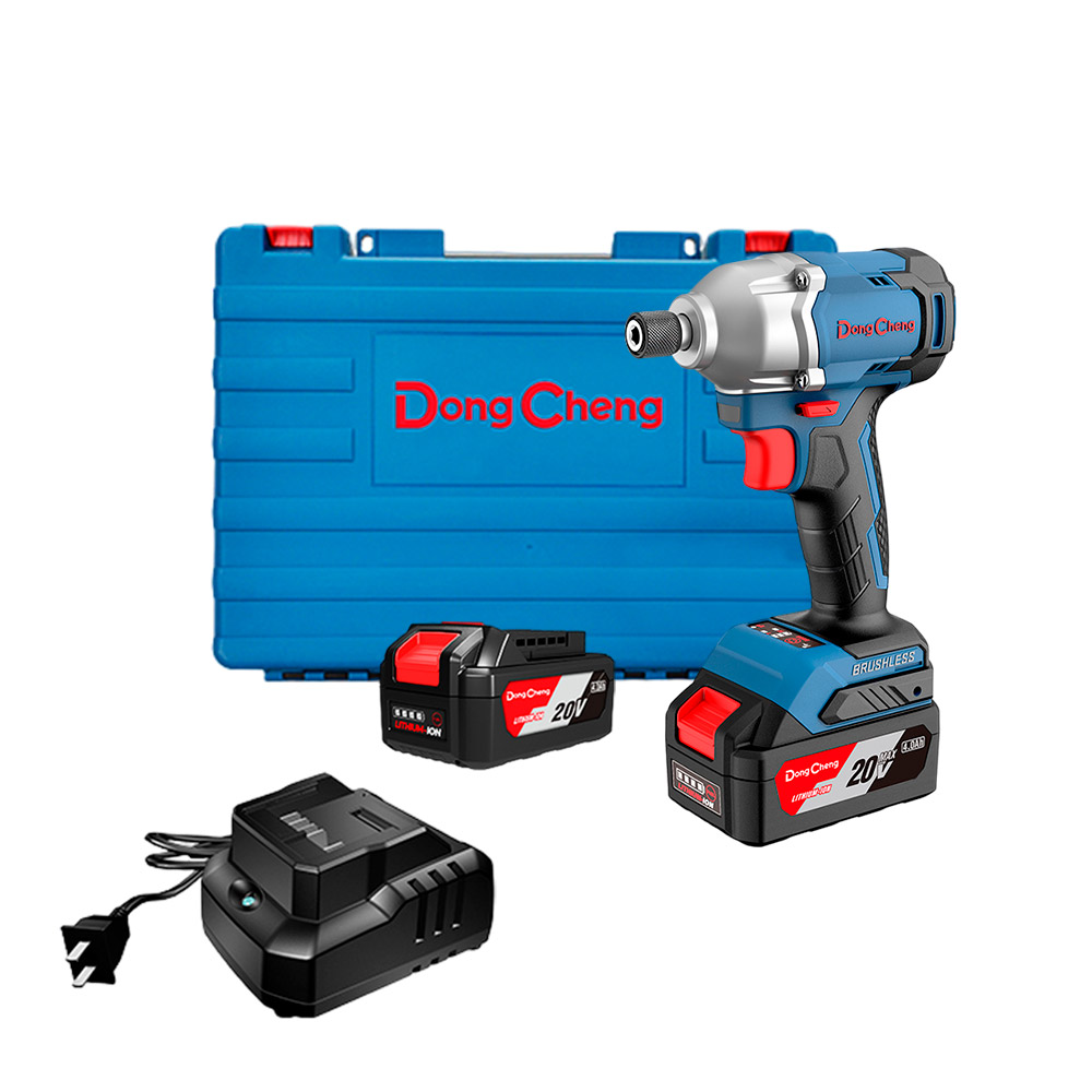 Atornillador de Impacto 1/4" Dongcheng DCPL03-14FK 20V 90-180Nm 2Bat x 5Ah Brushless