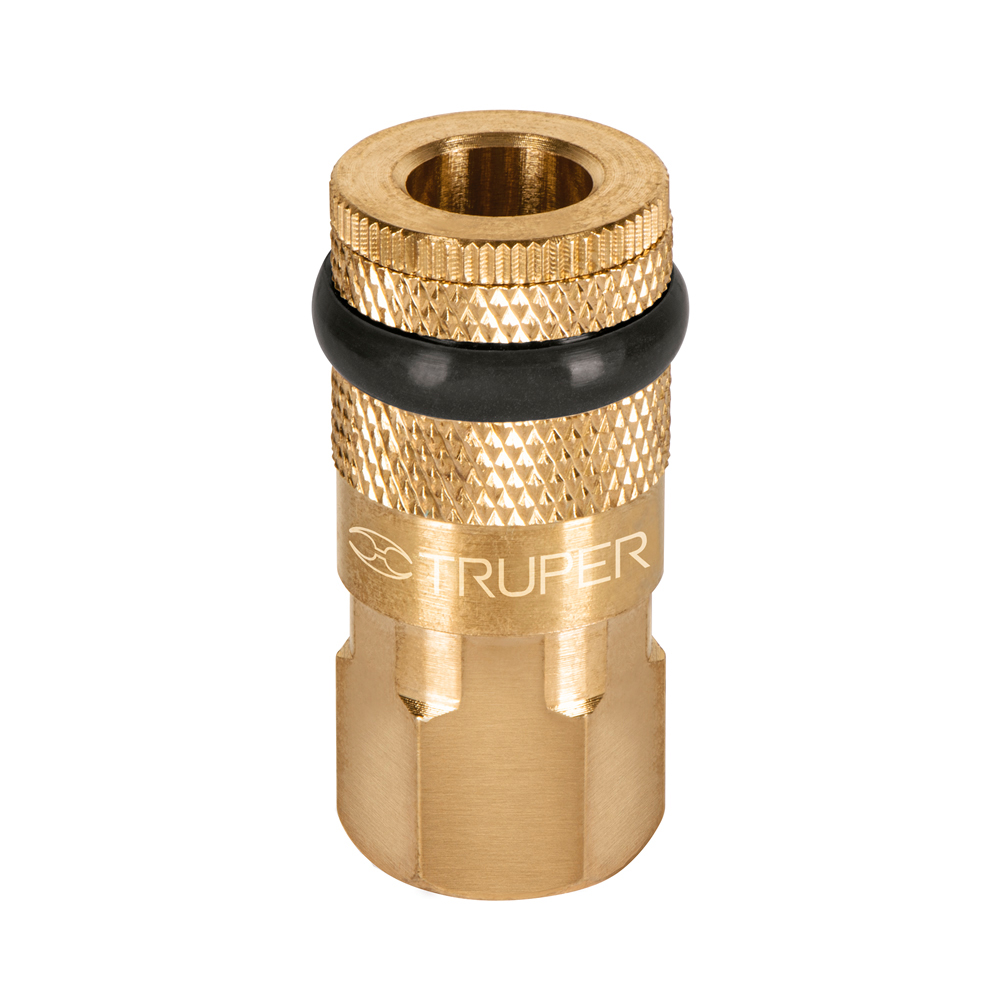 Acople Rapido de Laton Hembra 1/4" NPT Truper 19084