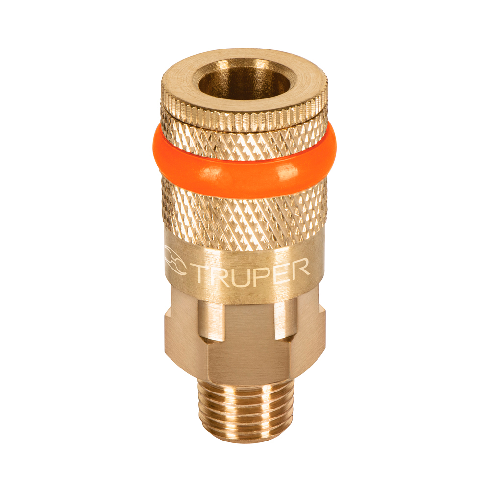 Acople Rapido de Laton Macho 1/4" NPT Truper 19085