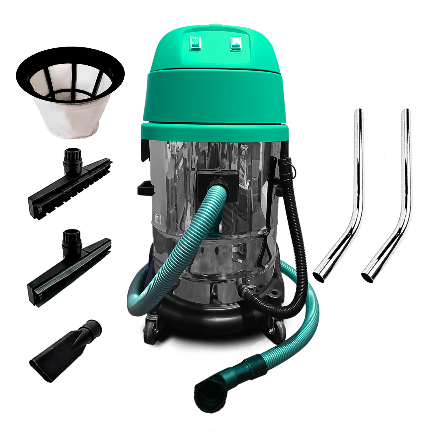 Aspiradora Industrial Polvo y Agua Carwash Solaqueo DCA AVC60 2300W 60 Litros 2 Motores