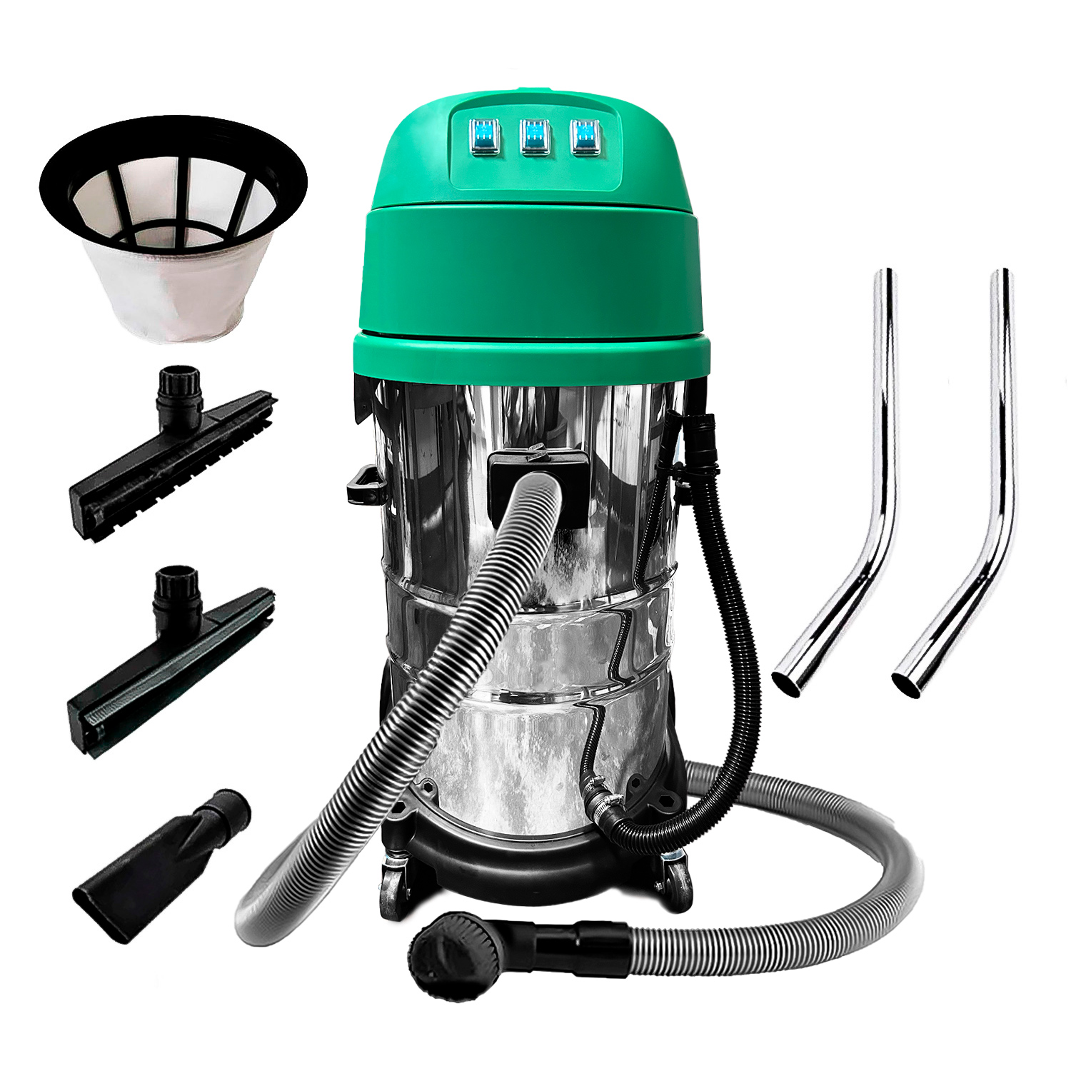 Aspiradora Industrial Polvo y Agua Carwash Solaqueo DCA AVC80 3200W 80 Litros 3 Motores