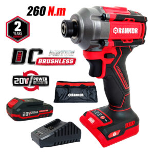 Atornillador de Impacto 1/4" Rankor RLIS20001 20V 260Nm 1Bat x 2Ah Brushless