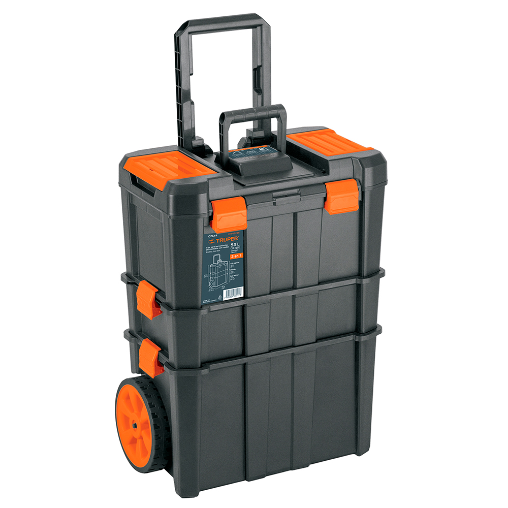 Caja de Herramientas 19"x25" 3 en 1 Desmontable con Ruedas Truper 102644