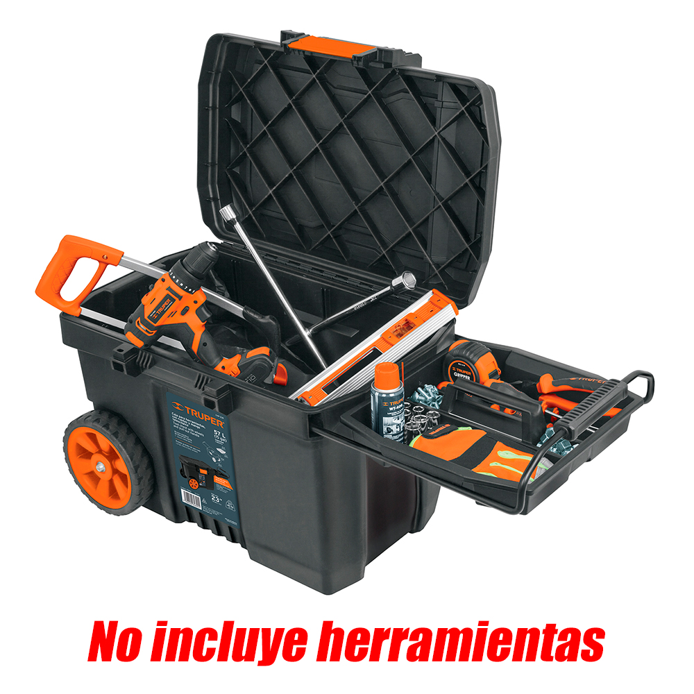 Caja de Herramientas Truper 10902 con Ruedas y Mango Telecopico 23" x 15.25" x 17"