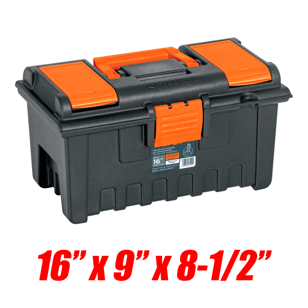Caja de Herramientas Truper 11141 con Compartimentos 16" x 9" x 8.5"