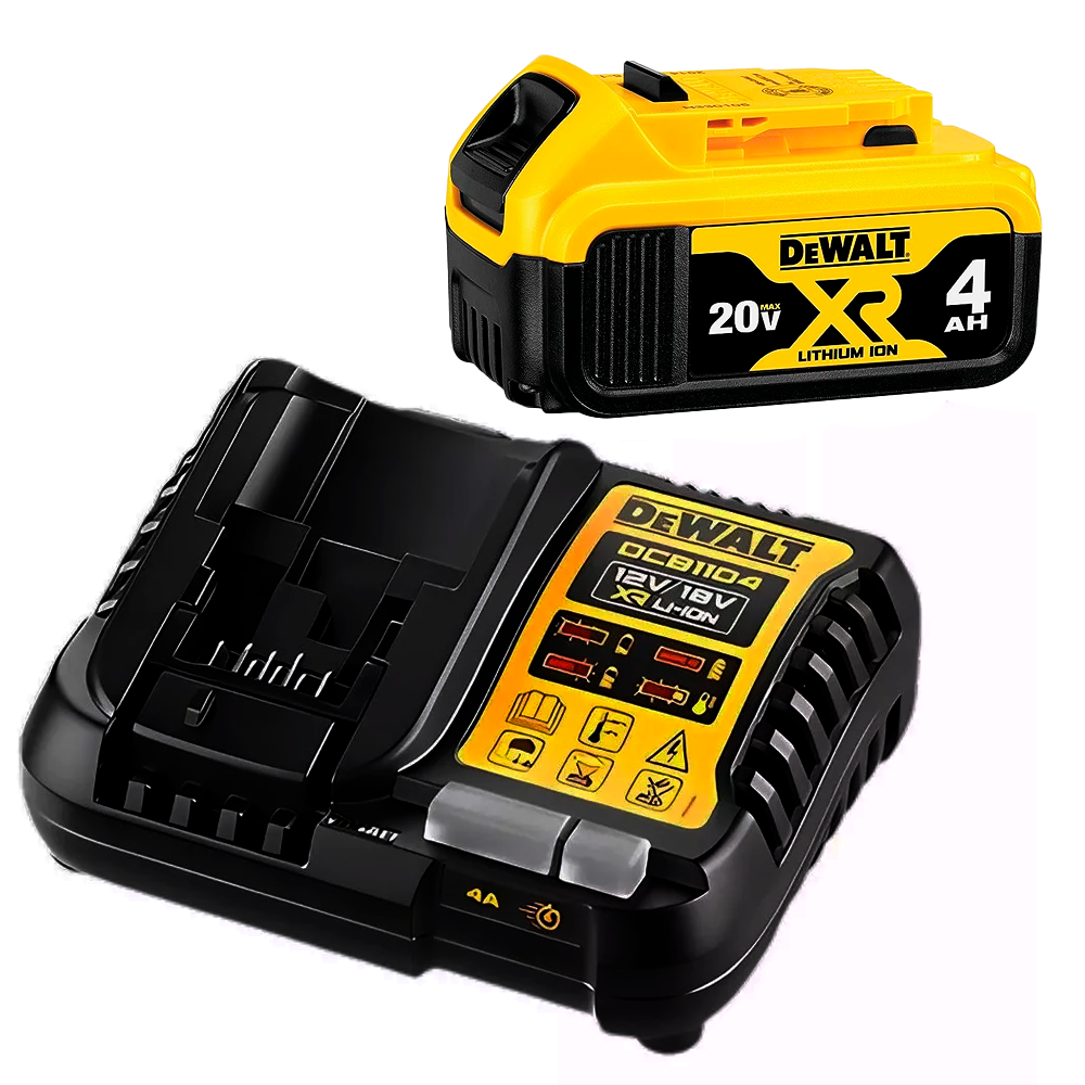 Kit Dewalt Bateria DCB204-B3 20V XR 4Ah + Cargador Rapido DCB1104-B2 12V/20V