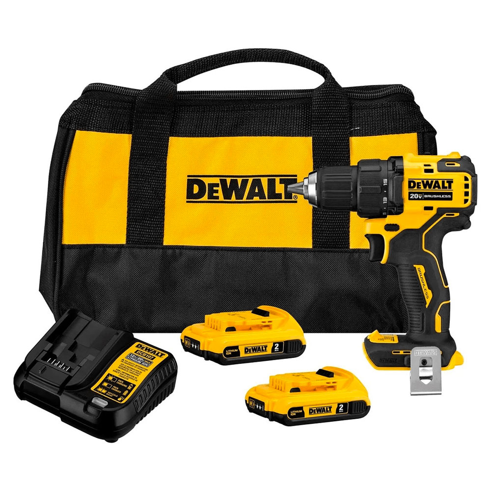 Taladro Atornillador Percutor Atomic 1/2" Dewalt DCD709D2-B2 20V XR MAX 65Nm 2 Bat x 2Ah Brushleess