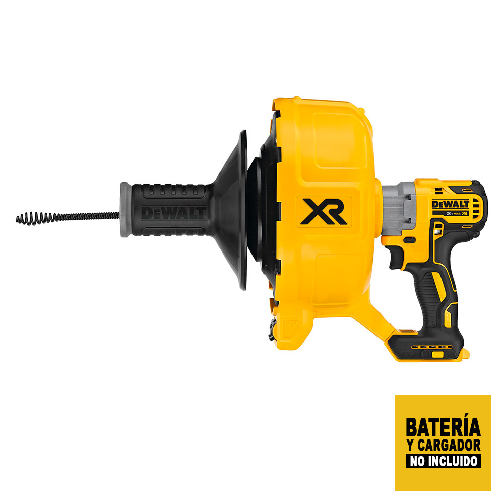 Destapador de Tuberias Dewalt DCD200B 20V XR Cap. Maxima Cable 10.6m Brushless Sin Baterias