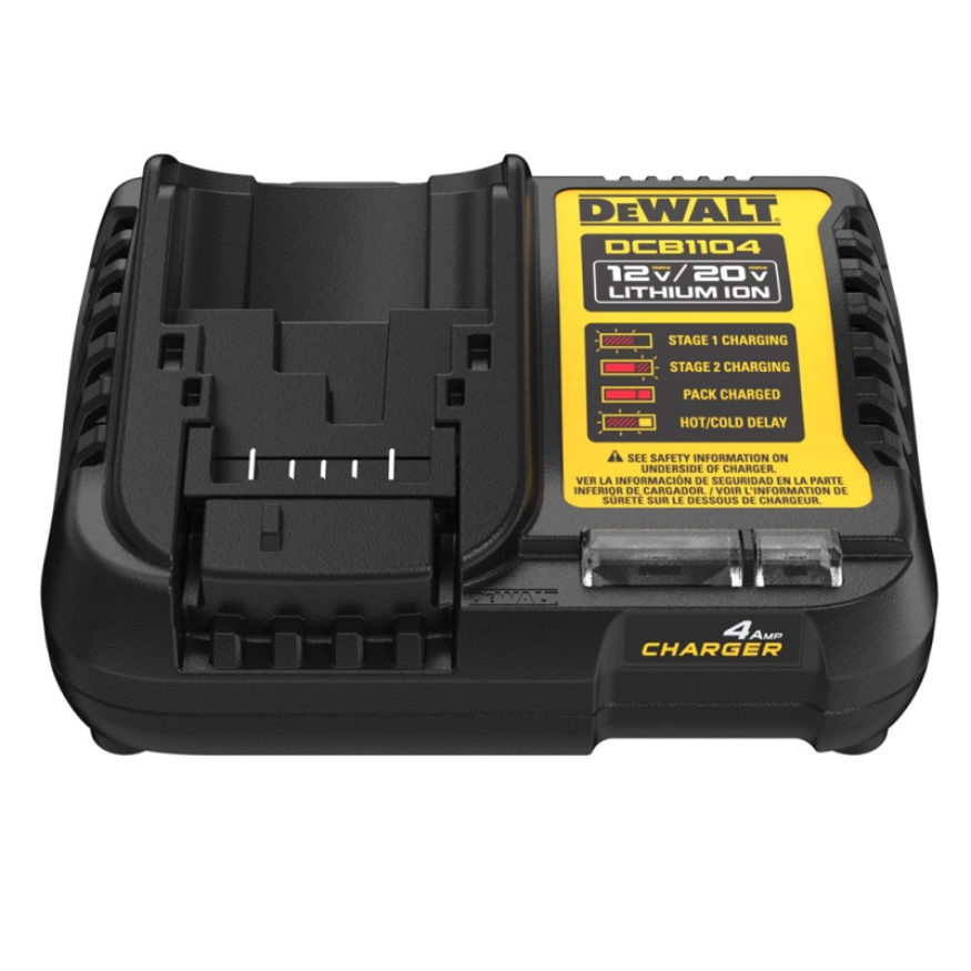 Cargador de Baterias Rapido Dewalt DCB1104-B2 12V/20V MAX 4Ah