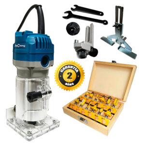 Ruteadora Fresadora Tupi de Mano 1/4" Dongcheng DMP04-6 550W + 12 Pzas