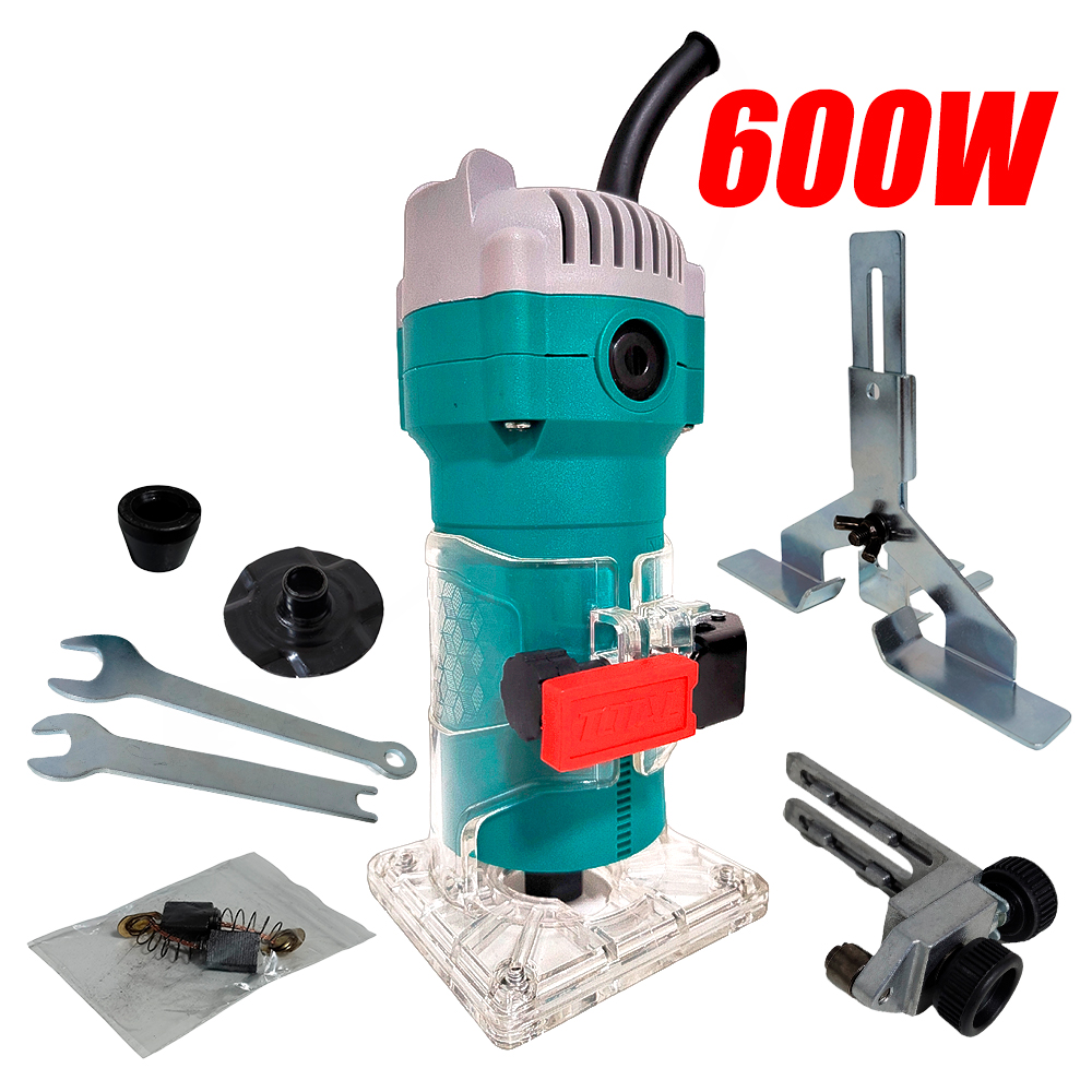 Ruteadora Fresadora Tupi de Mano 6mm, 1/4" Total TLT6001 600W 34500rpm