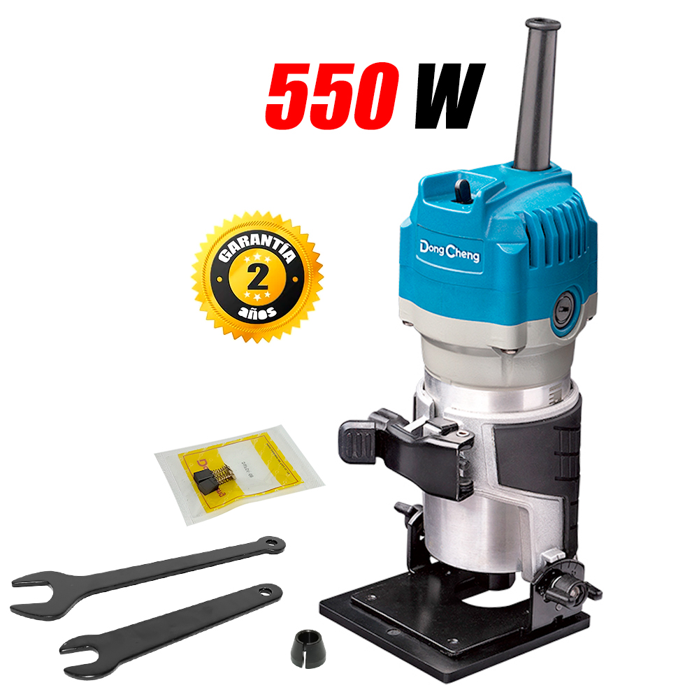 Ruteadora Fresadora Tupi de Mano 1/4" Dongcheng DMP04-6B 550W Base Inclinada 45°