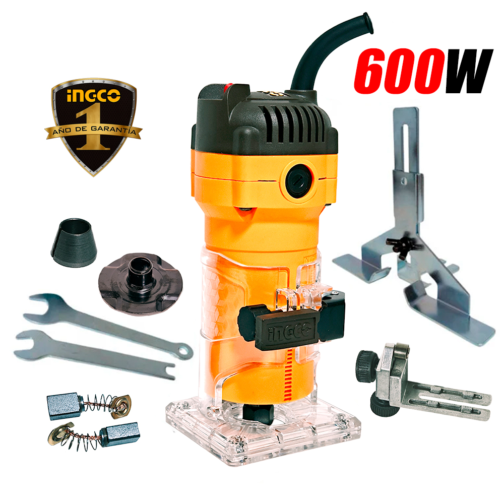 Ruteadora Fresadora Tupi de Mano 6mm, 1/4" Ingco PLM6001 600W 34500rpm