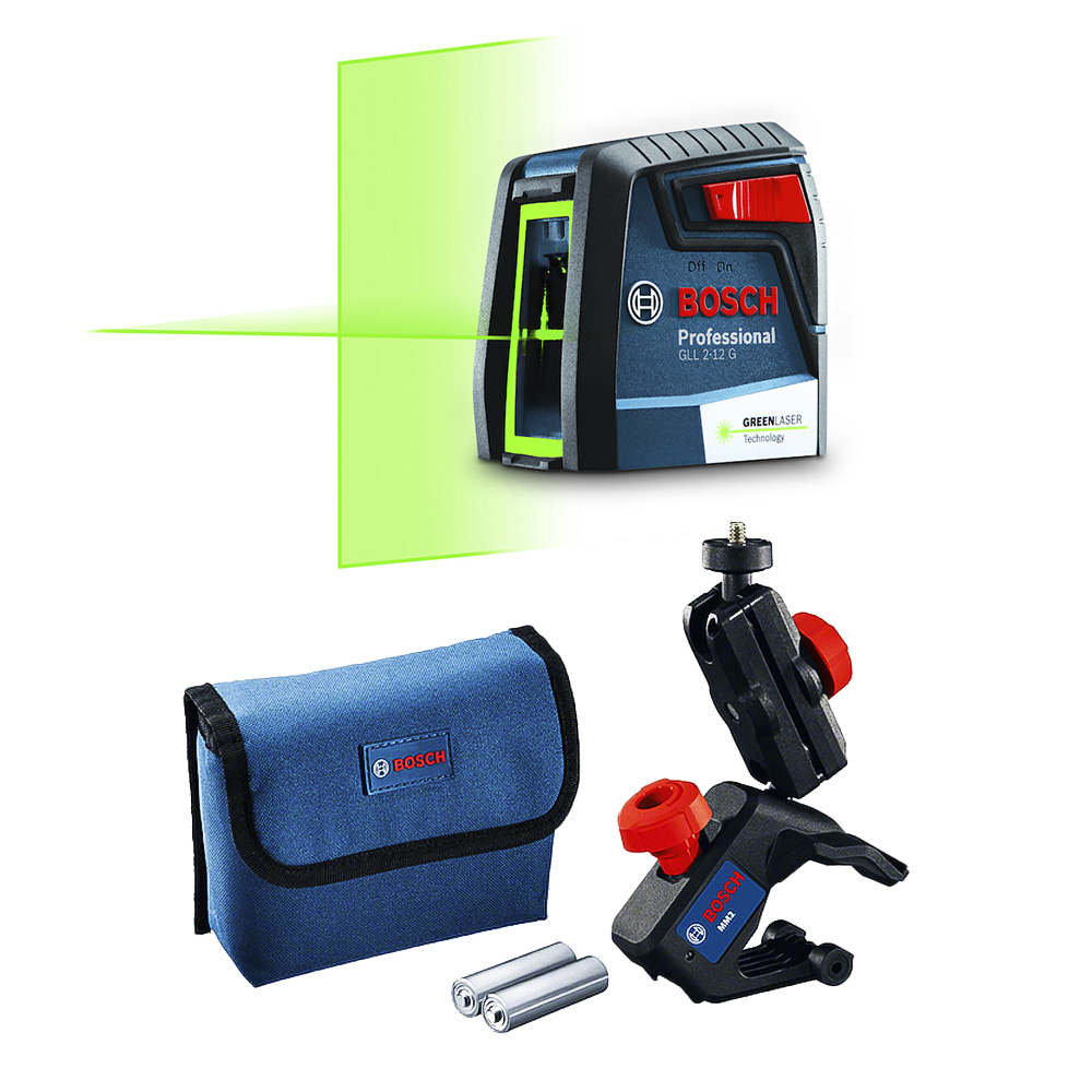 Nivel Laser Verde Bosch GLL 2-12 G Lineas Cruzadas + Soporte 12 metros