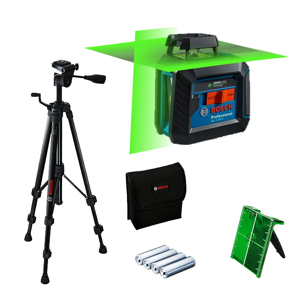 Nivel Laser Verde Bosch GLL 2-20 G Lineas Cruzadas + Tripode 10 metros