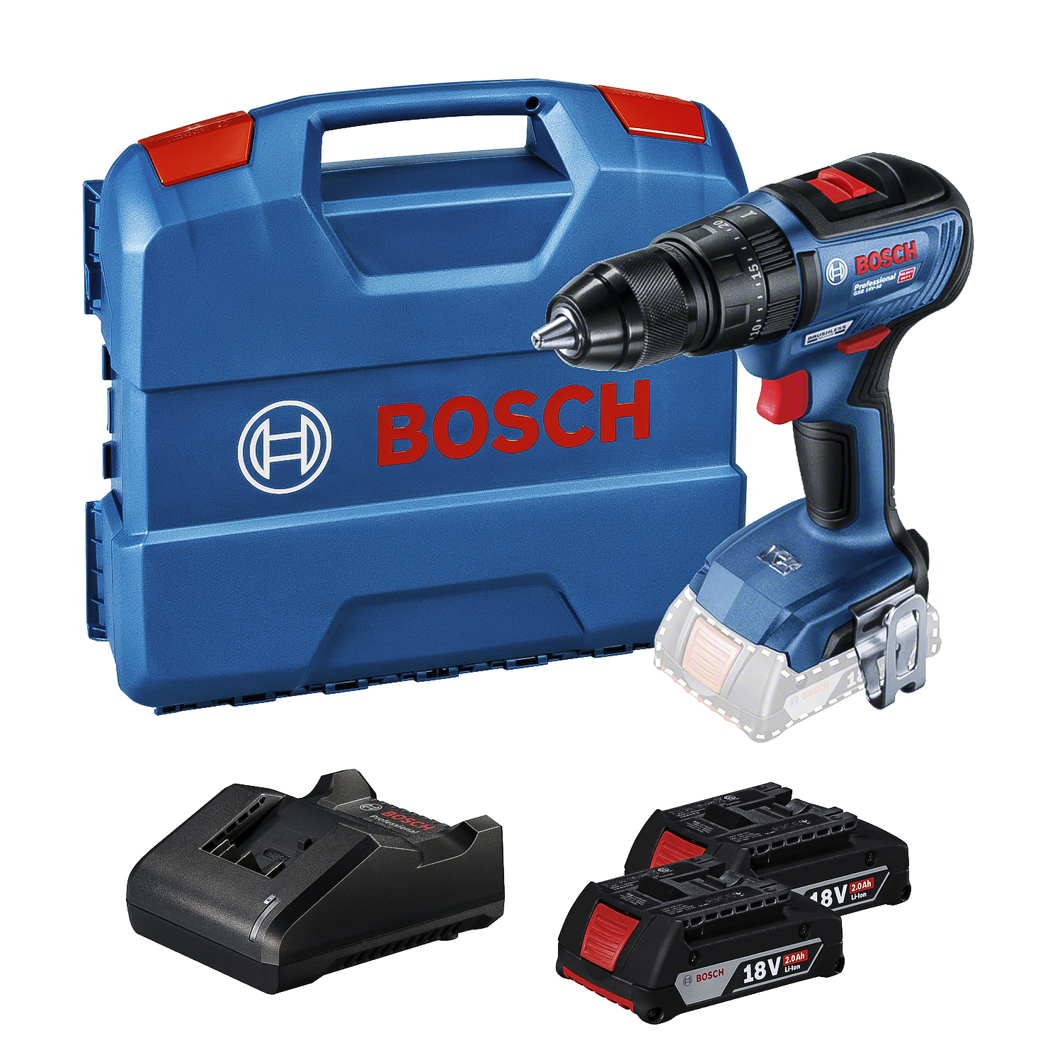 Taladro Atornillador Percutor 1/2″ Bosch GSB 18V-50 18V 50Nm 2Bat x 2Ah Brushless