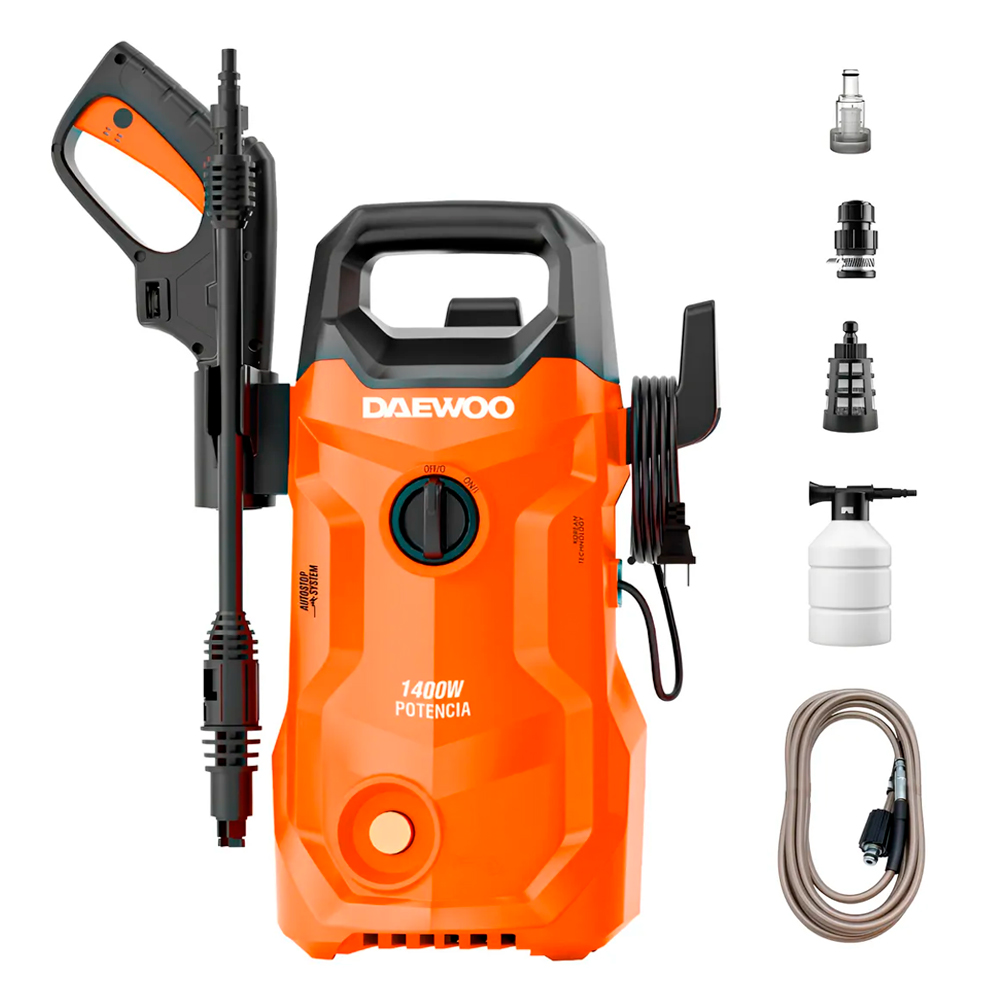 Hidrolavadora de Alta Presión 1400W Daewoo DAX1400 90 Bar Compacto