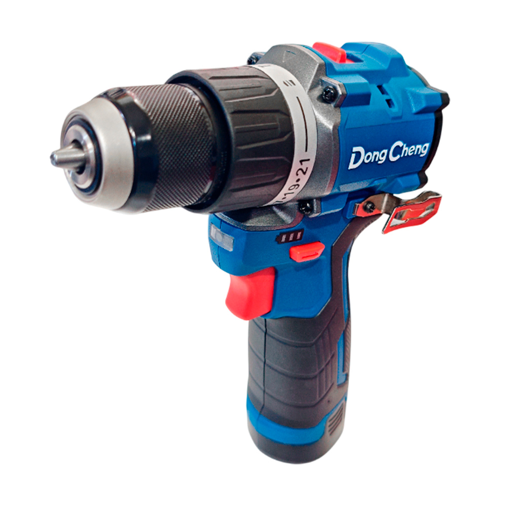 taladro dongcheng inalámbrico visto de frente