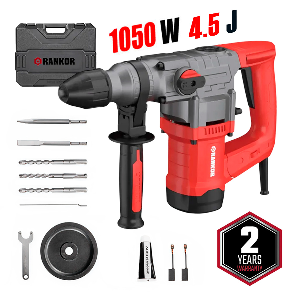 Rotomartillo SDS-Plus Rankor RH105001 1050W 28mm 4.5J 4.8kg