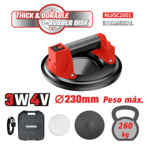 Ventosa de Vacío Rankor RLVSC2001 Capacidad 260kg Recargable Tipo C