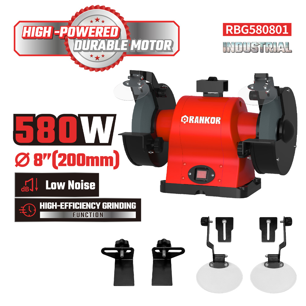 Esmeril de Banco 8" Rankor RBG580801 3/4 HP (580W)