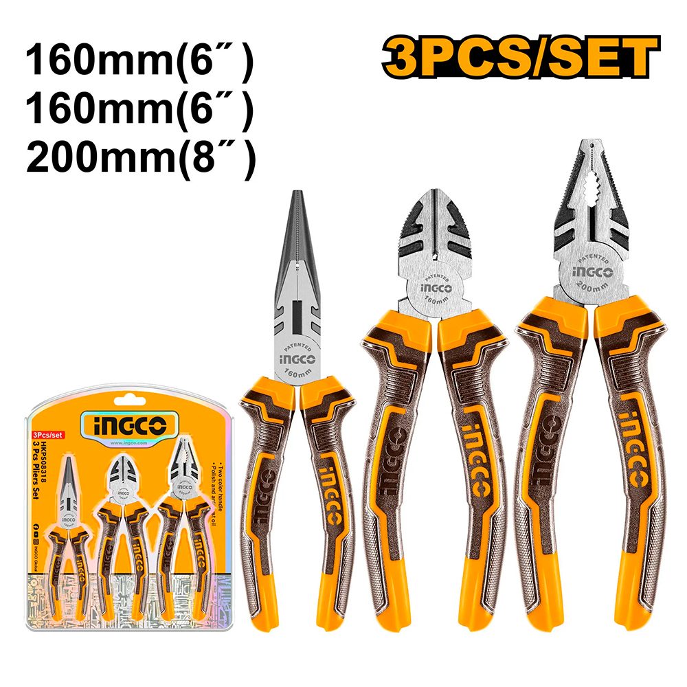 Juego de Alicates Ingco HKPS08318 3Pcs