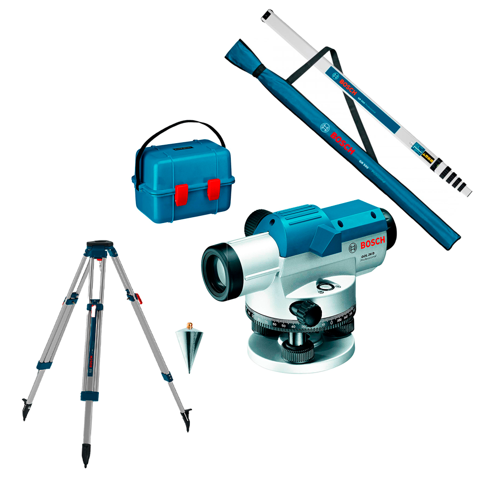 Nivel Óptico Bosch GOL 26 D + Trípode BT 160 + Mira GR 500