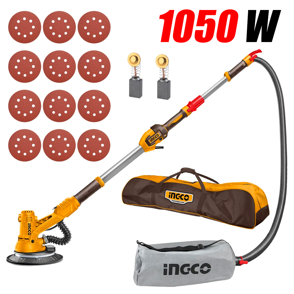 Lijadora Pared Techo Drywall Paneles Yeso 9" Ingco DWS105016 1050W