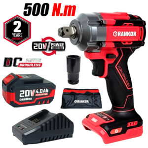 Llave de Impacto 1/2" Rankor RLIW20002 20V 500Nm 1Bat x 4Ah Brushless