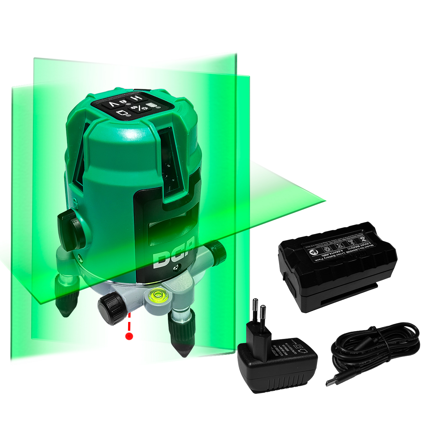 Nivel Laser Verde Autonivelante DCA AFF11-41 4V 5 Líneas 30 metros