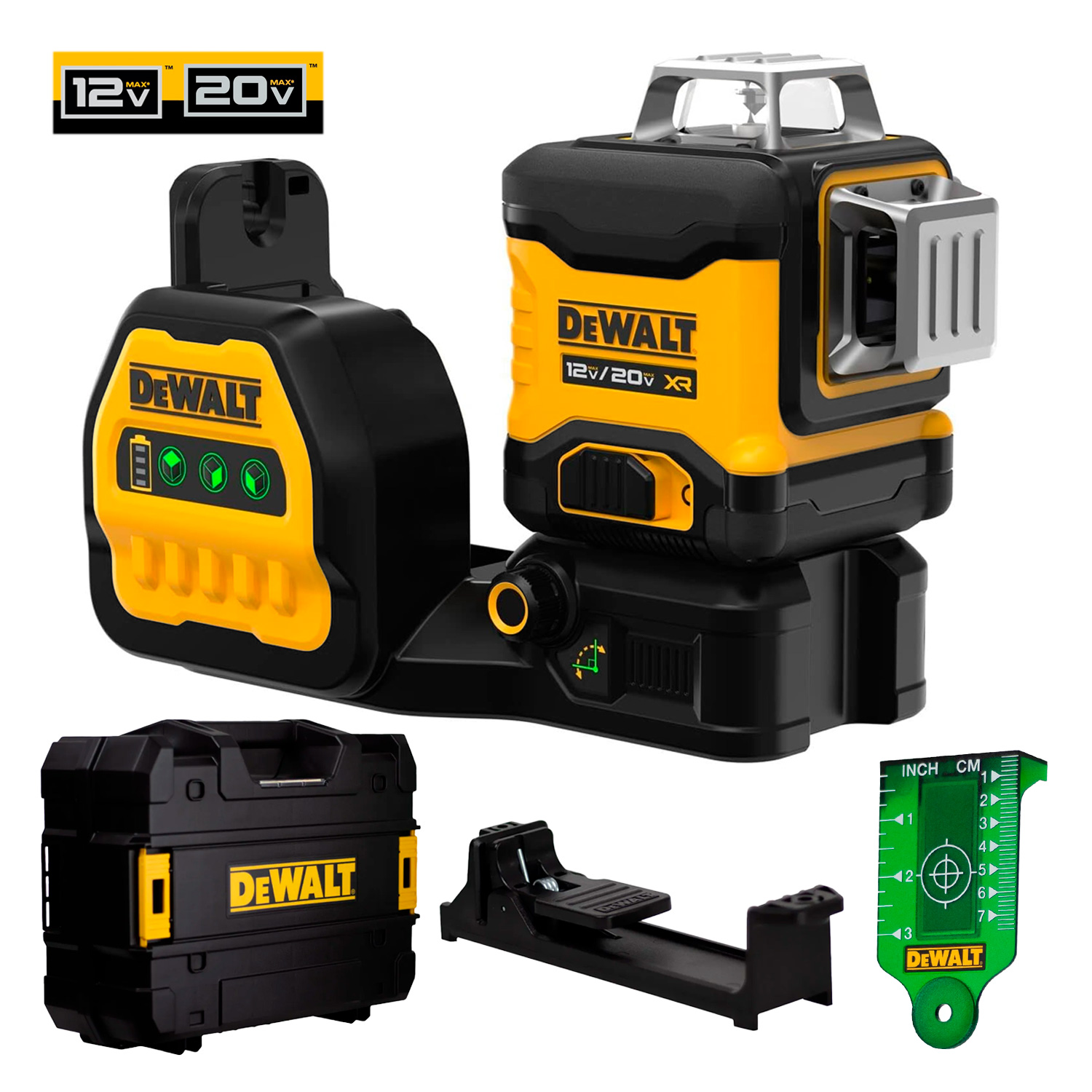 Nivel Laser Verde Dewalt DCLE34030GB 20V/12V XR MAX 360° 12 Lineas 70m Sin Baterias