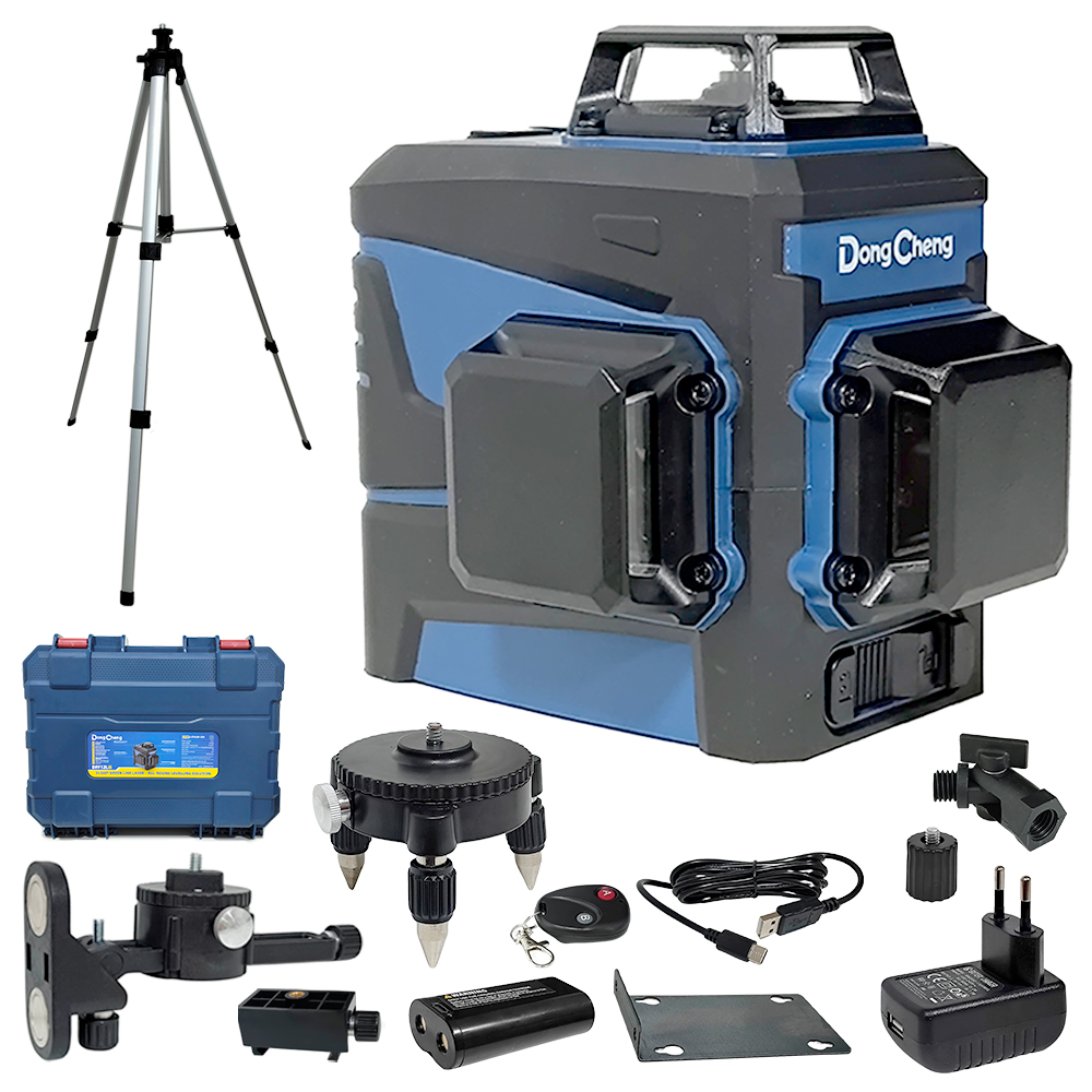 Nivel Laser 3D Verde Industrial Dongcheng DFF12LEKIT 12 Lineas + Tripode