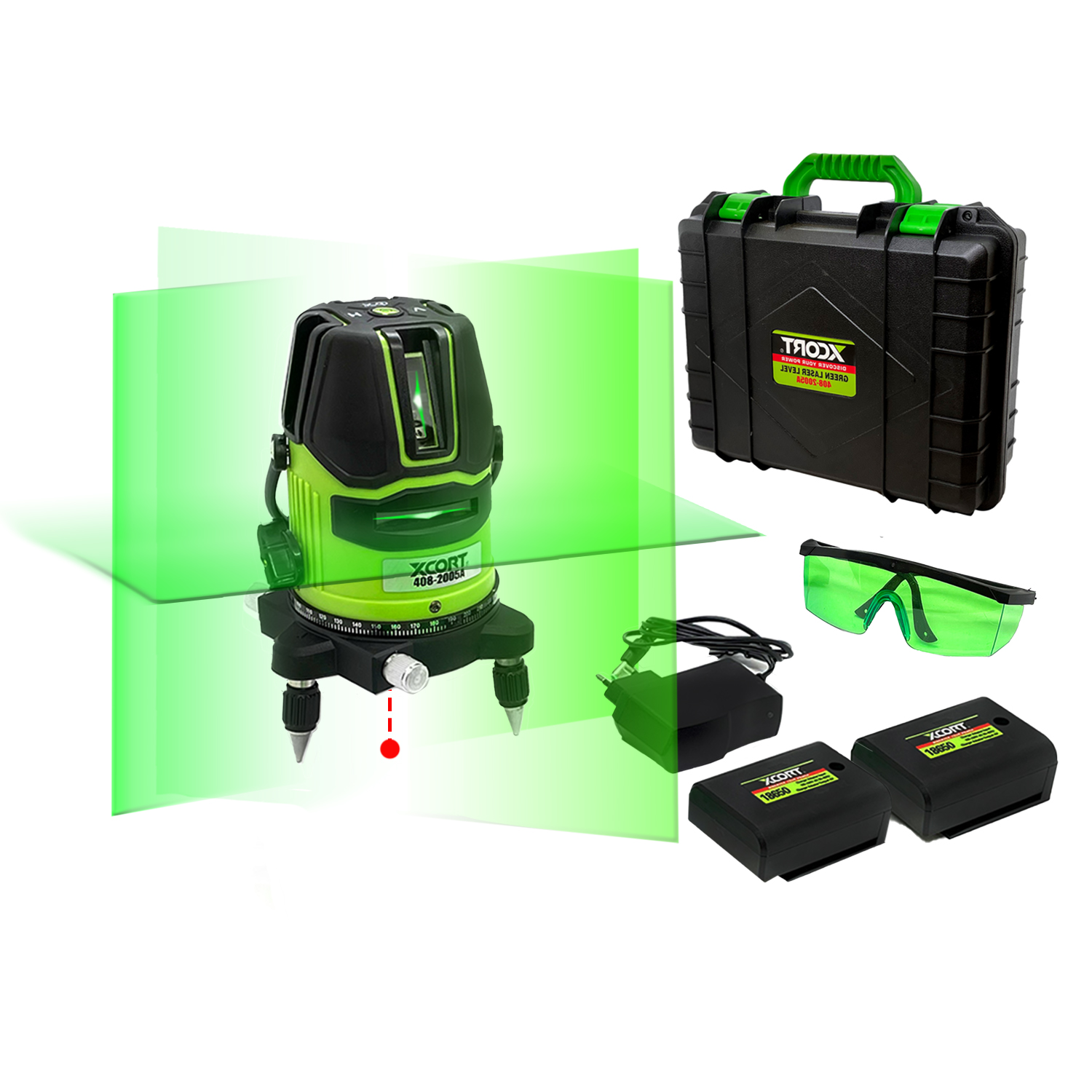 Nivel Laser Verde Autonivelante XCORT 408-2005A 5 Líneas 30metros