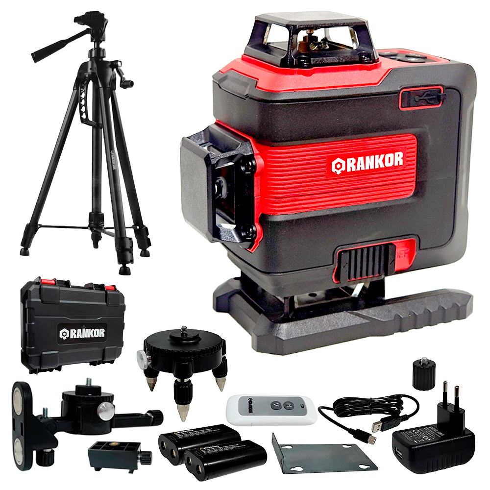 Nivel Laser 4D Verde Industrial Rankor RLG16002KIT 16 Lineas + Tripode